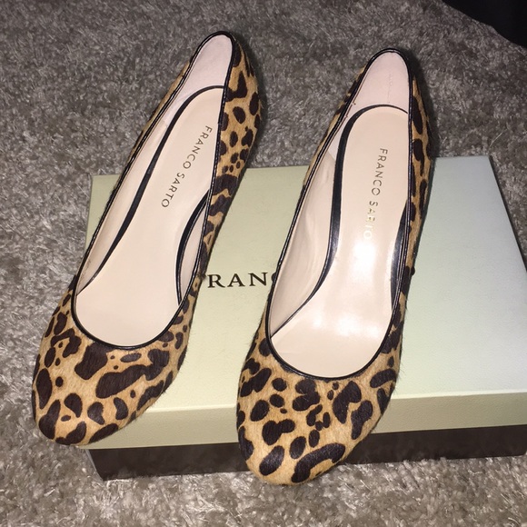 franco sarto leopard wedge shoes